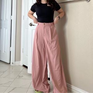 Commense high waisted trouser pleat palazzo pants